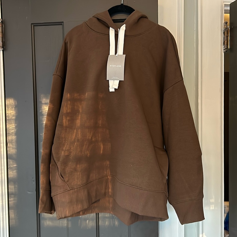 Everlane deep brown luxe hoodie. NWT.